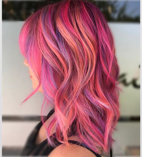 Barbiecore Hair, Fantasy Hair Color Short, Mauve Hair, Sunset Hair, Pulp Riot Hair Color, Fall Winter Hair Color, Vivid Hair Color, Pulp Riot Hair, Rainbow Hair Color