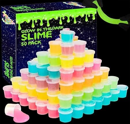 Amazon.com: Glow in The Dark Party Favor Slime, Jumbo 50 Pack Galaxy Slime for Boys Girls Glow in The Dark Party, Small Size Slime for Kids Goody Bag Stuffer, Birthday, Idea.… : Toys & Games Slime Jumbo, Toy Jacks, Slime Party Favors, Teens Toys, Glow In The Dark Party, Galaxy Slime, Slime Party, Dark Party, Slime For Kids