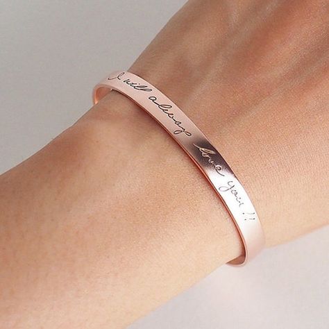 Silver Kada Women Hand, Silver Kada Women, Metal Stamped Bracelet, Stocking Stuffer Gift Ideas, Silver Kada, Personalized Cuff Bracelets, Custom Cuff Bracelet, Custom Bangle, Handwriting Bracelet