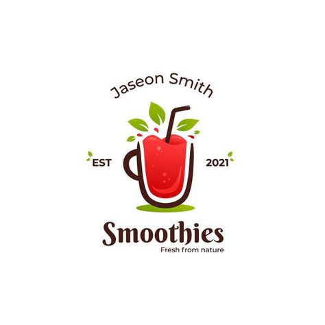 Fresh fruit smoothies logo Premium Vecto... | Premium Vector #Freepik #vector #logo #fruit #juice #vegetables Smoothie Logo Design Ideas, Smoothie Logo Design, Juice Shop Logo, Fruit Shop Logo, Fruit Juice Logo, Smoothie Logo, Nutrition Logo Ideas, Liquid Logo, Smoothie Recipies