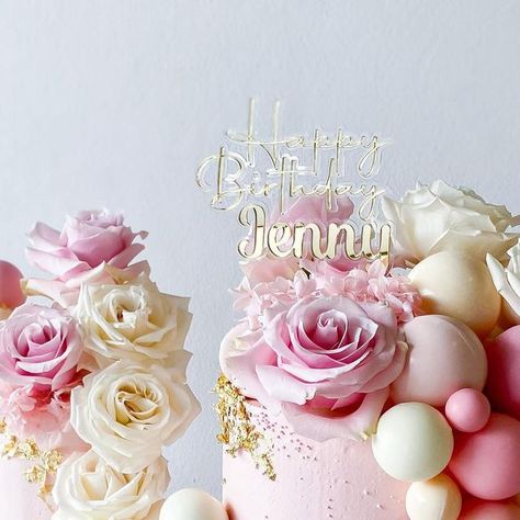 Happy Birthday Jenny, Topper Cake, Instagram Happy Birthday, Custom Name, Cake Topper, Cake Decorating, Decorating Ideas, Happy Birthday, Cake