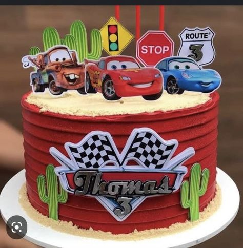 Pastel Rayo Mcqueen, Lighting Mcqueen Cake, Car Cakes For Boys, Cars Cake Design, Disney Cars Cake, Lightning Mcqueen Cake, Cars Theme Cake, Mcqueen Cake, Car Cake Toppers