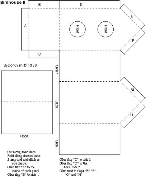 504×623: Templates by Donovan | https://web.archive.org/web/20070408071330/www.bydonovan.com/templates.html Web Archive, House Template, Bird House