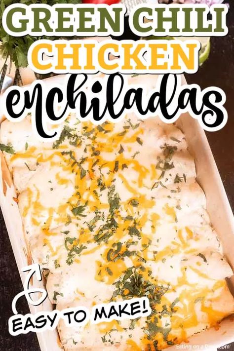 Easy Sour Cream Sauce, Recipes With Green Enchilada Sauce, Green Chili Chicken Enchilada Casserole, Chili Chicken Enchiladas, White Sauce Enchiladas, Hatch Chili Recipes, Green Chili Salsa, Salsa Verde Chicken Enchiladas, Green Chili Chicken Enchiladas