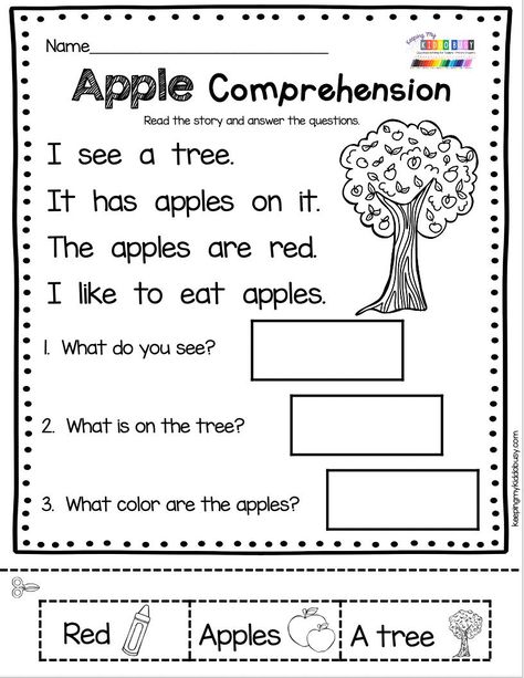 MATH AND LITERACY NO PREP kindergarten worksheets fun games activities for fall - September activities – no prep centers for kindergarten math centers reading centers literacy centers – phonics – sight words – printable activities for back to school – apple counting – apple alphabet – cut and paste worksheets September printables #kindergartenmath #kindergarten Reading Activities For Kids, Kindergarten September, Reading For Kids, 1st Grade Reading Worksheets, First Grade Reading Comprehension, Reading Comprehension For Kids, Reading Comprehension Kindergarten, English Worksheets For Kindergarten, Activities Kindergarten