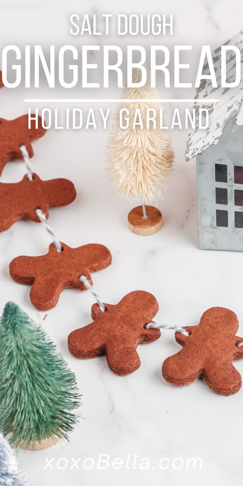 Diy Christmas Garland Ideas, Gingerbread Man Garland, Diy Christmas Tree Garland, Gingerbread Garland, Gingerbread Man Decorations, Gingerbread Christmas Tree, Gingerbread Party, Gingerbread Diy, Diy Christmas Garland