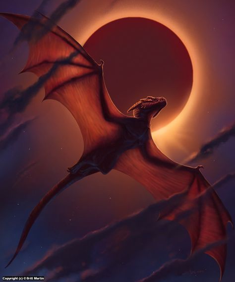 Dragon Eclipse II Artwork by Britt Martin Dragon Rouge, Dragon Dreaming, Didgeridoo, Dragon Heart, Cool Dragons, Heart Poster, Dragon Pictures, Dragon Artwork, Mythical Creatures Art