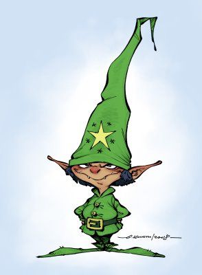 Evil Elf, Fairy Sketch, Elf Cartoon, Elf Drawings, Saint Patricks Day Art, Prismacolor Art, Elf Art, Pixies Fairies, Easily Offended