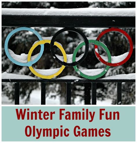 Winter Family Fun Olympic Games - Here are some tips and activities to keep your family moving and be less sedentary during the Winter Olympics Winter Olympics Activities, Olympic Idea, Kids Olympics, Outside Games, Winter Play, Olympic Party, Jordyn Wieber, Winter Olympic Games, Winter Family