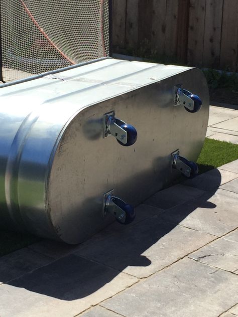 Moveable Trough Planters Four casters (California Caster) each side a smidge more than 1/3 of the way from the ends. Stock Tank Gardening, Backyard Sandbox, Backyard Play Spaces, Galvanized Planters, Backyard Playhouse, Trough Planters, Diy Raised Garden, Raised Garden Beds Diy, Stock Tank