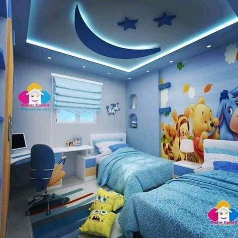 Children Bedroom Ceiling Design, Modern Kids Room Design, Kids Bedroom Furniture Design, Room Decor Tips, Bedroom Pop Design, Disney Room Decor, Boys Room Design, Pvc Ceiling Design, Cool Kids Bedrooms