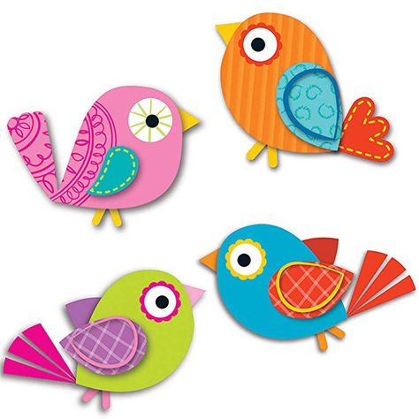 Amazon.com : Carson Dellosa - Boho Birds Mini Colorful Cut-Outs, Classroom Décor, 36 Pieces : Office Products Calendar Activities, Boho Birds, Carson Dellosa, Paper Wedding, Bird Crafts, Bird Theme, Colorful Bird, Spring Activities, Colorful Birds