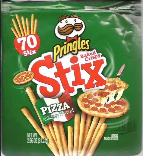 Pringles Stix - pizza flavor Pringles Pizza, Pringle Flavors, Crispy Pizza, Snack Sticks, Pizza Flavors, No Bake Snacks, Pizza Bake, Pops Cereal Box, Pop Tarts