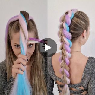 291K views · 2.8K reactions | Festival Colorful Unicorn Braid ! 🦄🌈🥳 | Festival Colorful Unicorn Braid ! 🦄🌈🥳 | By SimpleFacebook Unicorn Braids Kids, Kids Unicorn Hair, Unicorn Tail Diy, Unicorn Braids, Unicorn Hairstyle, Unicorn Mane Hair, Rave Hairstyles Braids, Unicorn Costume Hair, Unicorn Hair Accessories