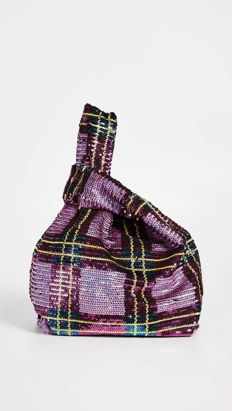 ASHISH Sequin Classic Shopper Tote - Pink check plaid sequin shopper bag Plaid Purse, India Style, Winter Bags, Gingham Fashion, Sequin Bag, Craft Bags, Plaid Fashion, Beaded Bags, Shopper Tote