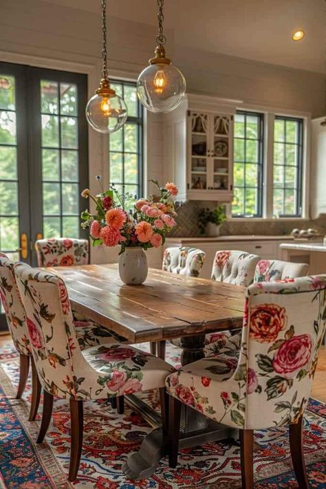 Colorful Cottage Decor, English Cottage Dining Room, English Country Dining Room, Countryside Interior, Irish Cottage Interiors, English Countryside Decor, English Dining Room, French Cottage Decor, Cottage Dining Rooms