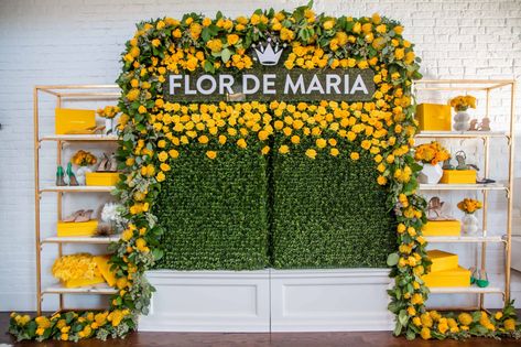 Floral Backdrop Fit for a Queen Business Launch Party, Lemon Themed Party, Yellow Color Scheme, Wedding Buffet Food, Tuscan Inspired Wedding, Backyard Birthday, Happy Yellow, Yellow Colour Scheme, English Decor