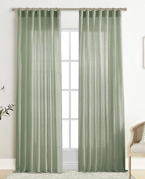 Sage Green Teenage Girl Bedroom, Nursery Curtains Girl, Green Linen Curtains, Bedroom Beach Theme, Green Curtains Living Room, Room Tiktok, Girls Bedroom Green, Sage Green Curtains, Girls Bedroom Grey