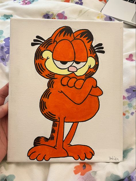 garfield painting ideas Garfield Painting, Garfield Art, Disney Pop Art, Disney Pop, Rhinestone Art, Bullet Journal Lettering Ideas, Sketch Ideas, My Sketchbook, Hippie Art