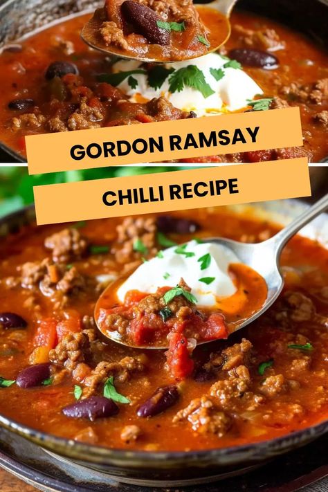 Discover Gordon Ramsay chili recipe, a bold, flavorful delight perfect for spice enthusiasts. Famous Restaurant Recipes, Gordon Ramsay Dishes, Gordon Ramsay Recipes, Gordon Ramsey Recipes, Posole Recipe, Restaurant Recipes Famous, Masterchef Recipes, Hungarian Goulash, Chilli Recipe