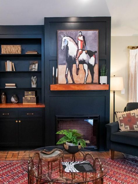 The Best Paint Colors From 'Home Town' and How Erin Napier Used Them | Home Town | HGTV Black Bedrooms, Home Town Hgtv, Erin Napier, Black Feature Wall, Black Bedroom Design, Houses In America, Victoria House, Warehouse Home, Painted Desert