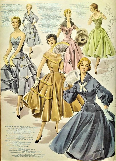 1950s Fashion Patterns, Vintage Clothing Magazine, 1950s Fashion Icons, Chlotes Drawings, 1950s Fashion Magazine, 1950s Fashion Plates, Vintage Fashion Plates, 1950s Fashion Women Dresses, Vintage Dress Patterns 1950s