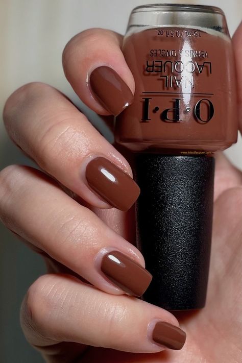 OPI Espresso Your Inner Self swatch Brown Nail Colors Opi, Opi My Italian Is A Little Rusty, Espresso Your Inner Self Opi, Fall Brown Nail Colors, Brown Nails Opi, Opi Espresso Your Inner Self, Cocoa Nails, Espresso Nails, Sabyasachi Gown