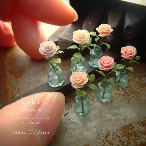 Miniature Roses, Flowers For Mom, Tiny Stuff, Miniature Flowers, Mini Flowers, Miniature Things, Miniature Plants, Mini Craft, Mini Plants