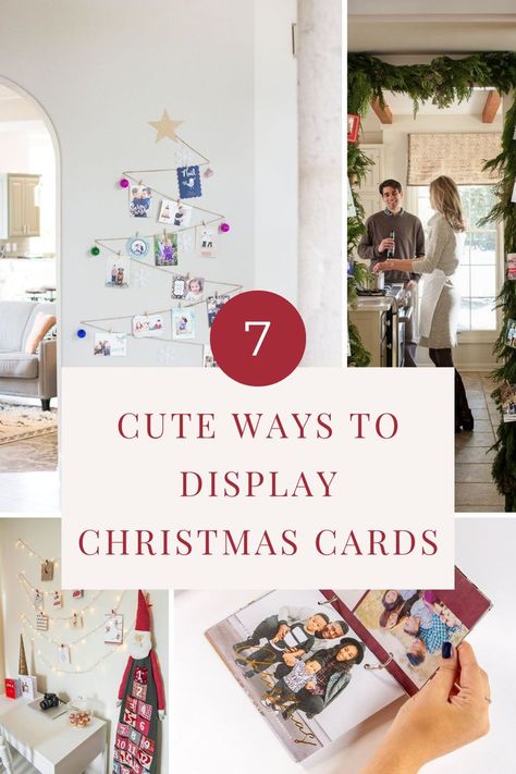 Ways To Display Christmas Cards, Christmas Cards Creative, Display Christmas Cards, Holiday Card Display, Christmas Card Display, Diy Display, At Home Diy, Card Display, Diy Christmas Cards