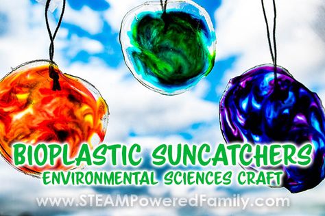 How To Make A Bioplastic Suncatcher - Chemistry for Kids Environmental Science Projects, Summer Stem Activities, Camping Activites For Kids, Science Art Projects, Chemistry For Kids, Summer Stem, Kitchen Science, Scout Mom, Summer Camp Activities