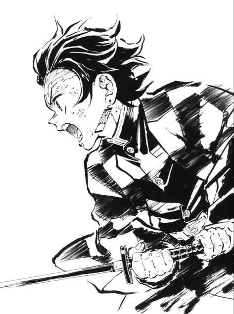 Tanjirou Manga, Kamado Tanjirou, Tanjiro Kamado, Character Sketches, Comic Illustration, Art Drawings Sketches Simple, Beautiful Fantasy Art, Anime Sketch, Anime Dragon Ball