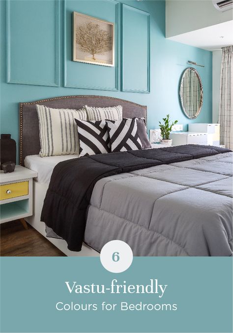 vastu-approved-colors-for-bedroom Colour For Bedroom Wall Indian, Indian Bedroom Wall Colour Ideas, Indian Bedroom Colour Combinations, Indian Bedroom Colour Ideas, Bedroom Color Ideas Indian, Indian Bedroom Color Combination, Indian Bedroom Ideas, Bedroom Wall Colour Combination, Small Bedroom Colours