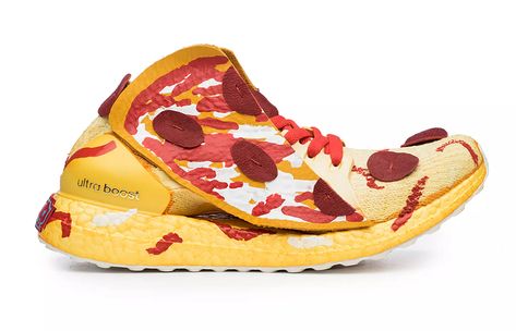 These Are the Must-Have Shoes for Serious Food Obsessives - Eater Pizza Shoes, Ultra Boosts, Pizza Design, Adidas Trainers, Shoe Art, Adidas Ultra Boost, Designer Sneakers, Brooks Sneaker, Saucony Sneaker