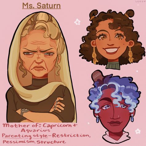 Aquarius Human Art, Zodiac Sign Character Design, Zodiac Signs As Humans Art, Saturn Character Design, Saturn As A Human, The People Of Zodiac, Zodiac Signs As Humans, 3rd House Astrology, Zodiac Character Design