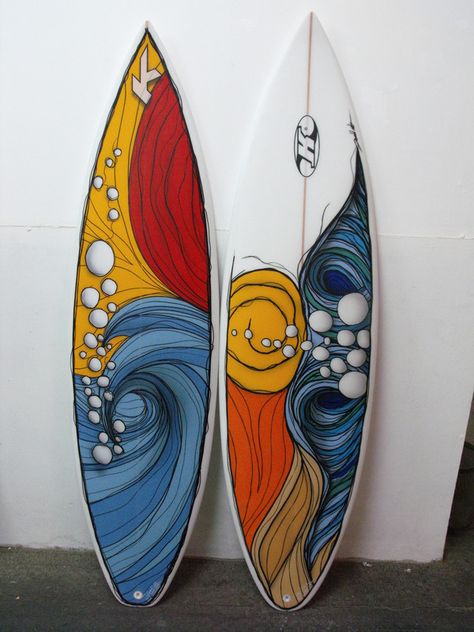 Surfboards Art by Ronald Artx, via Behance-want this art! Surfboard Drawing, Surf Board Designs, Surf Board Art, Surfboards Artwork, Surfboard Art Design, Deco Surf, Surfboard Painting, Art Plage, Art Coquillage