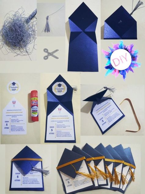 Invitation Card Design Handmade, Diy Graduation Invitations, Invitation Cards Handmade, Graduation Cards Diy, Graduation Invitations Diy, Handmade Invitation Cards, Ideas For House, Graduation Cards Handmade, Diy Graduation Gifts