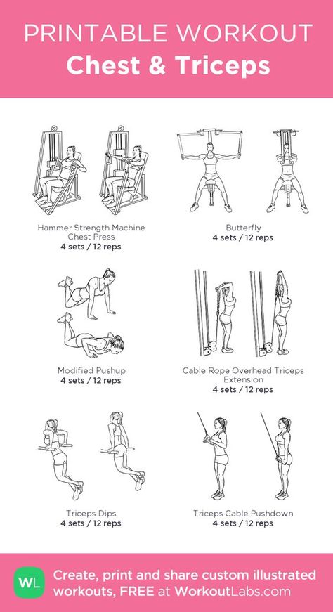 Chest And Tricep Workout Women, Chest And Triceps Workout, Chest And Tricep Workout, Chest Workout Women, Workout Labs, Tricep Workout, Printable Workout, Fitness Memes, Gym Workout Plan For Women