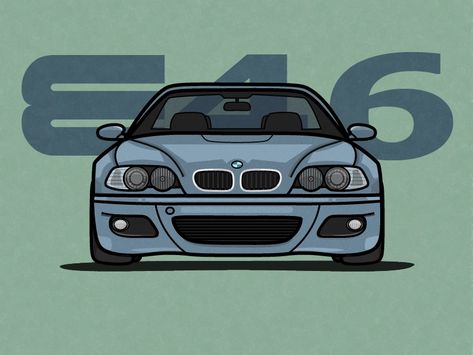 Hey Dribbblers,It’s time for rebound :)! I loved the illustration which @Eddie Lobanovskiy posted one week ago, and today I want to introduce you my version of BMW M3 E46. Unfortunately, M3 is no... Bmw Illustration, Wallpaper Violet, Iphone Wallpaper Violet, M3 E46, Bmw Art, Mercedes Sls, Digital Inspiration, Bf Gifts, Drawing Wallpaper