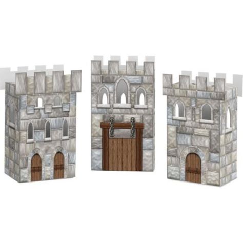 Medieval Castle Favor Boxes (Set Of 3) | Reduced Party Favors Supplies and Decorations Castle Vbs, Nella The Princess Knight, Knight Princess, Kingdom Vbs, Princess And Knight, Knight Birthday, Baby Shower Princess Theme, Castle Medieval, Castle Birthday