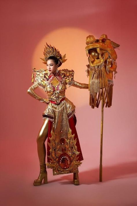 Miss Global 2023 Unveils National Costume Vietnam National Costume, Costume Carnaval, National Costume, Unique Outfit, Ho Chi Minh City, Drag Race, Headdress, Vietnam, How To Look Better