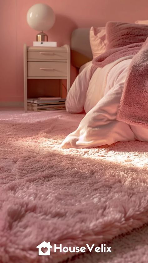 Soft Pink Carpet Pink Carpet Bedroom, Pink Bedspread, Pink Bedroom Ideas, Ombre Wall, Neutral Furniture, Carpet Bedroom, Pink Bedrooms, Pink Carpet, Soft Pink Color