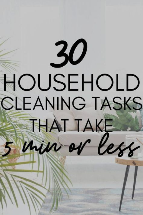 30 cleaning tasks that take 5 minutes or less | Jenn Schultz Messy House, Cleaning Tasks, Cleaning Checklist, Safe Haven, Household Hacks, Getting Things Done, Dining Rooms, Cleaning Household, Clean House