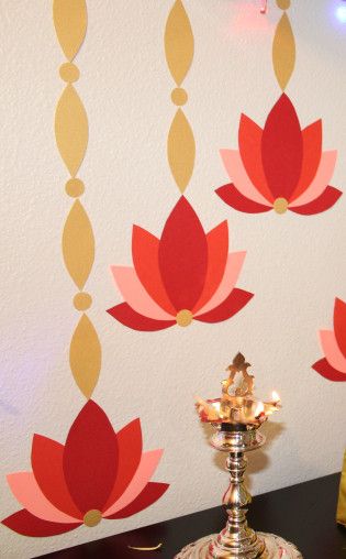 Varalakshmi Vratam 2019 | CREATIVE ME Ganapati Decoration, Diwali Decorations At Home, Housewarming Decorations, Diy Diwali Decorations, Pooja Room Door Design, Diwali Craft, Diwali Diy, Wall Painting Decor, Pooja Room Design