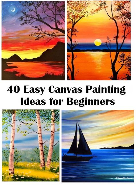 40 Easy Landscape Painting Ideas for Beginners, Easy Acrylic Painting – Art Painting Canvas Landscape Painting Ideas For Beginners, Easy Landscape Painting Ideas, Easy Painting Ideas For Beginners, Easy Nature Paintings, Easy Canvas Painting Ideas, Painting Beginners, Canvas Painting Ideas For Beginners, Easy Landscape, Canvas Art Painting Acrylic