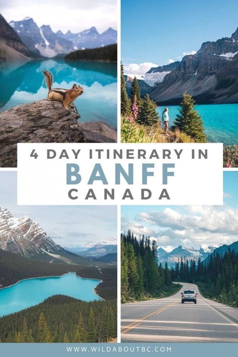 4 Day Banff Itinerary, Banff Travel Guide, Banff And Glacier Itinerary, Banff National Park Itinerary, Banff Road Trip, Banff Vacation, Travelling Canada, Banff Trip, 15 Anniversary