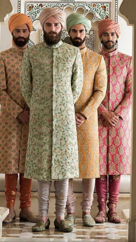 Wedding Attire Men Indian, Sabyasachi Men, Indian Groom Dress, Sherwani For Men Wedding, Groom Dress Men, Indian Groom Wear, Wedding Dresses Men Indian, Indian Men, Wedding Outfit Men