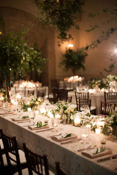 Wedding Tablescapes Round, Emerald Green Wedding Theme, Monterey Style, Wedding Dress Illusion, Neutral Wedding Decor, Classic And Elegant Wedding, French Country Wedding, Indoor Wedding Receptions, Backyard Reception