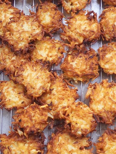 Hanukkah Latkes, Capsule Kitchen, Fried Potato, Festive Food, Fish Pie, Grated Potato, Hanukkah Candles, Challah Bread, Wellness Recipes