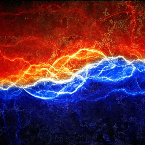 Fire And Water Aesthetic, Fire And Ice Aesthetic, Fire And Water Art, Fire And Ice Art, Electricity Aesthetic, Lightning Illustration, Fire And Ice Wallpaper, Fire And Lightning, Christmas Party Friends