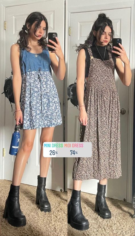 Grunge Midi Dress, Thrifting Outfits, 90s Grunge Dress, 90s Midi Dress, Boho Rocker, Grunge Dress, 90s Grunge, Edgy Outfits, Comfortable Dress